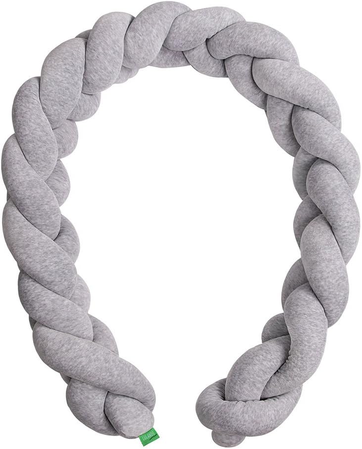 LULANDO COT BUMPER BRAID - BRAID WELUR 200 cm and 300 cm long, springy anti-allergenic, anti-allergenic, certified by Oeko-Tex, for the kid's room (Size: 200 cm, Colour: Grey)
