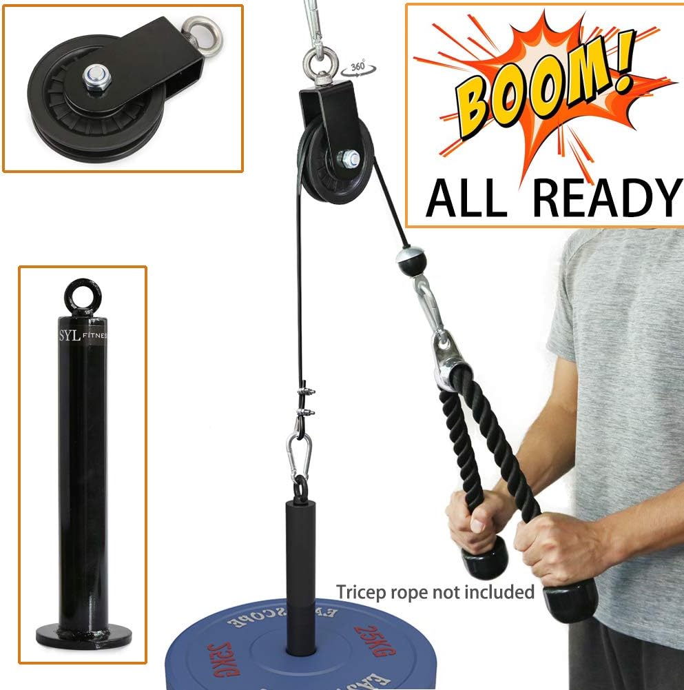 SYL Fitness LAT Pulley System with Loading Pin DIY Gym Cable Crossover Attachment