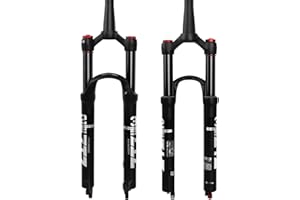 ZTZ 26/27.5/29 inch MTB Air Suspension Fork, 1 1/8 to 1.5 inch Tapered Tube,120mm Travel,QR 9mm*100mm, Manual Lockout, Ultralight Front Fork for XC/AM Mountain Bike