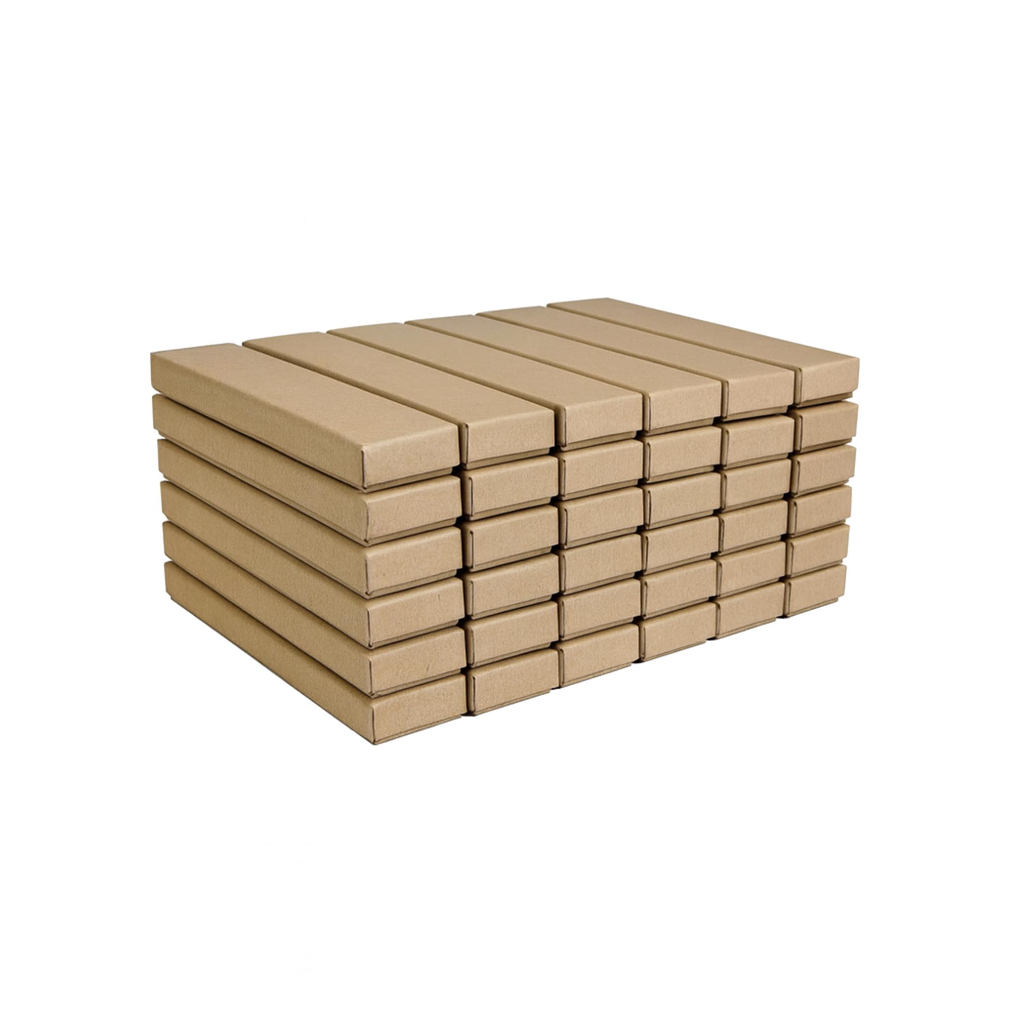 Emartbuy Set of 24 Brown Cardboard Jewellery Pendant Boxes, Pen Boxes, Gift Box for Anniversaries, Weddings, Birthdays Size - 21 cm x 4 cm x 1.8 cm
