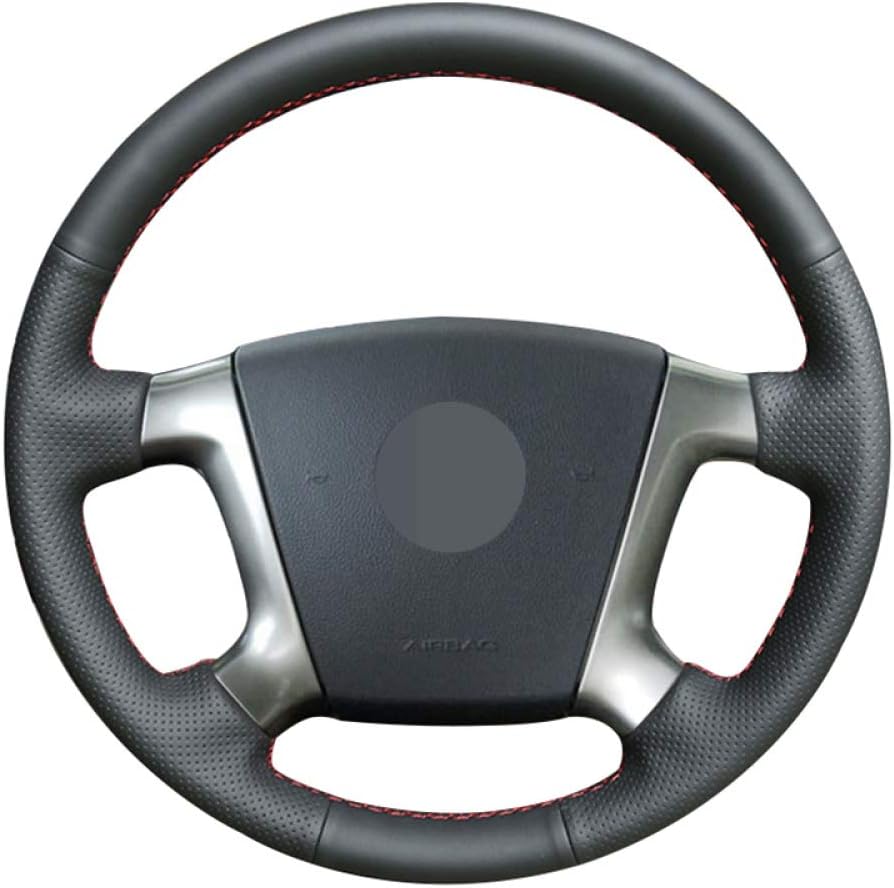 Dmwfaker for Chevrolet Epica 2006-2011, Hand stitched Black Artificial Leather Steering Wheel Cover