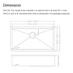 32-inch Undermount Kitchen Sink - CELAENO Single