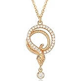 Fettero Gold Necklace for Women Snake Pendant 14K Gold Plated Charm Snake Animal Necklace for Everyday Jewelry