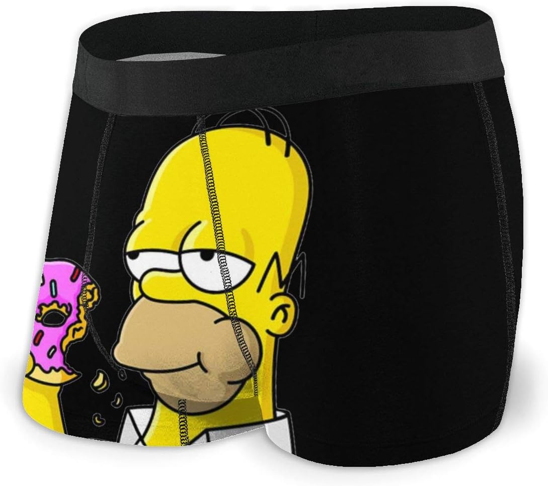 Wumaocheng The Simpsons Homer and His Donut Fashion Breathable Men's Boxer Briefs with Comfort Waistband Brief