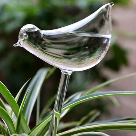 Buy Hot Glass Plant Flower Water Feeders Self Watering Bird Design