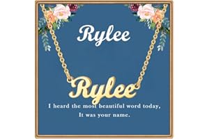 Ldurian Valentine's Day Gift Custom Name Necklace, Personalized Name Plate Pendant Necklace Pre Gifts, Charm Necklaces Jewelry for Birthday Anniversary