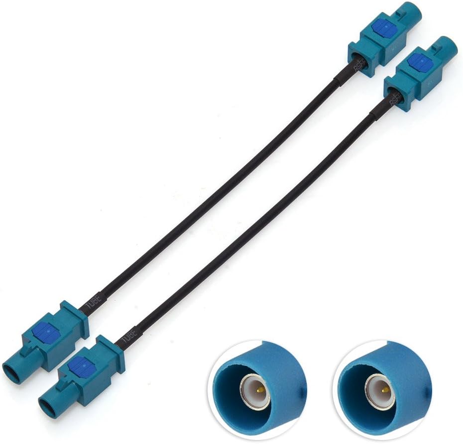 Eightwood Fakra GPS Antenna Cable Fakra Adapter Fakra"Z" Male to Male Car Radio TV DAB GPS Antenna Extension Cable RG174 6inch 15cm 2pcs for GPS DAB Audi Seat Skoda VW Golf