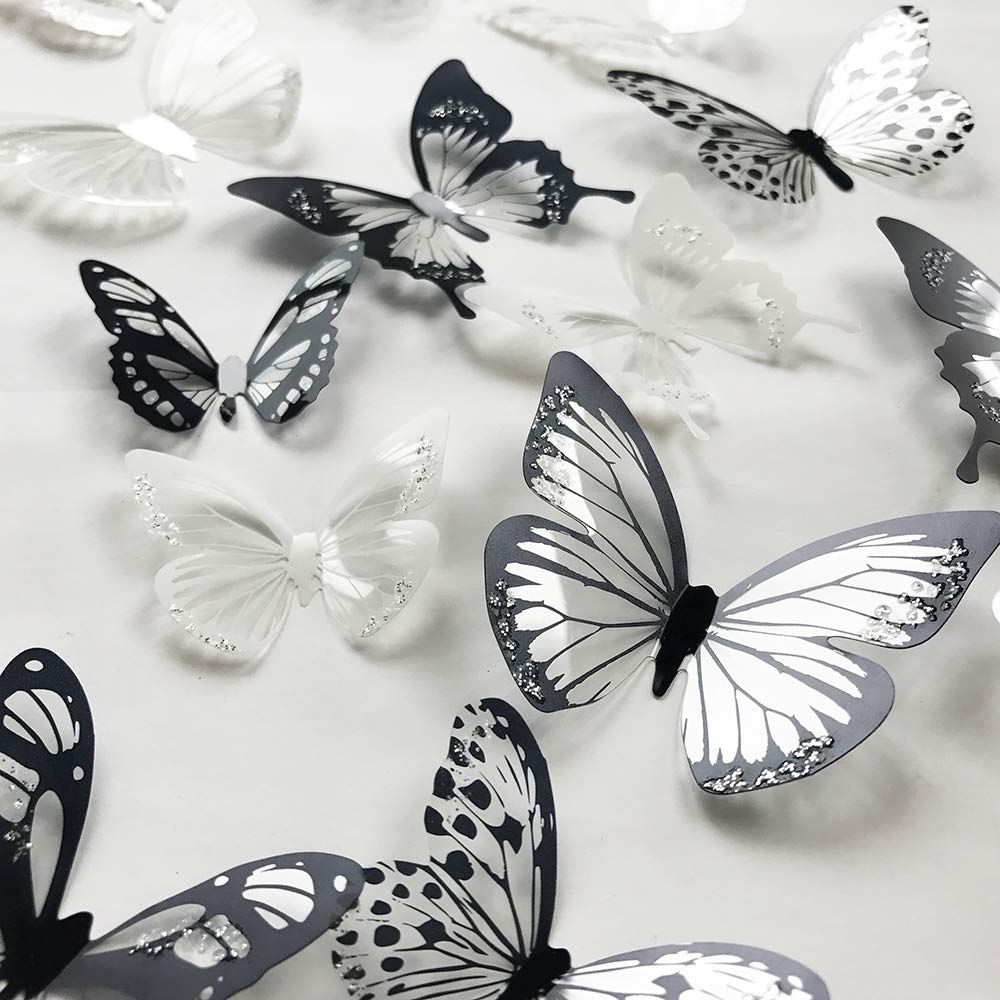 Wall Decor V Time 36 Pcs 3d Colorful Crystal Butterfly Wall