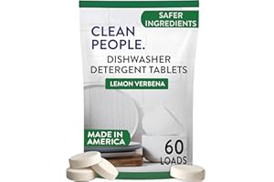 The Clean People Dishwasher Tablets - Cuts Grease & Rinses Sparkling Clean - Residue-Free - Phosphate Free Dishwashing Tablets (60 Count, Lemon Verbena)