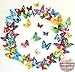 ElecMotive 60 Pcs 5 Packs Beautiful 3D Butterfly Wall Decals Removable DIY Home Decorations Art Decor Wall Stickers & Murals for Babys Bedroom TV Background Living Room (60 pcs in 5 Multi-Colors)