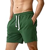 Arjen Kroos Men Sweat Cotton Shorts with Zipper Pockets 5 Inch Athletic Gym Stretch Workout Short