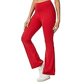 VME High Waist Yoga Wide Leg Pants with Pocket - Tummy Control Workout Running Flared-Leg Yoga Legging for Women