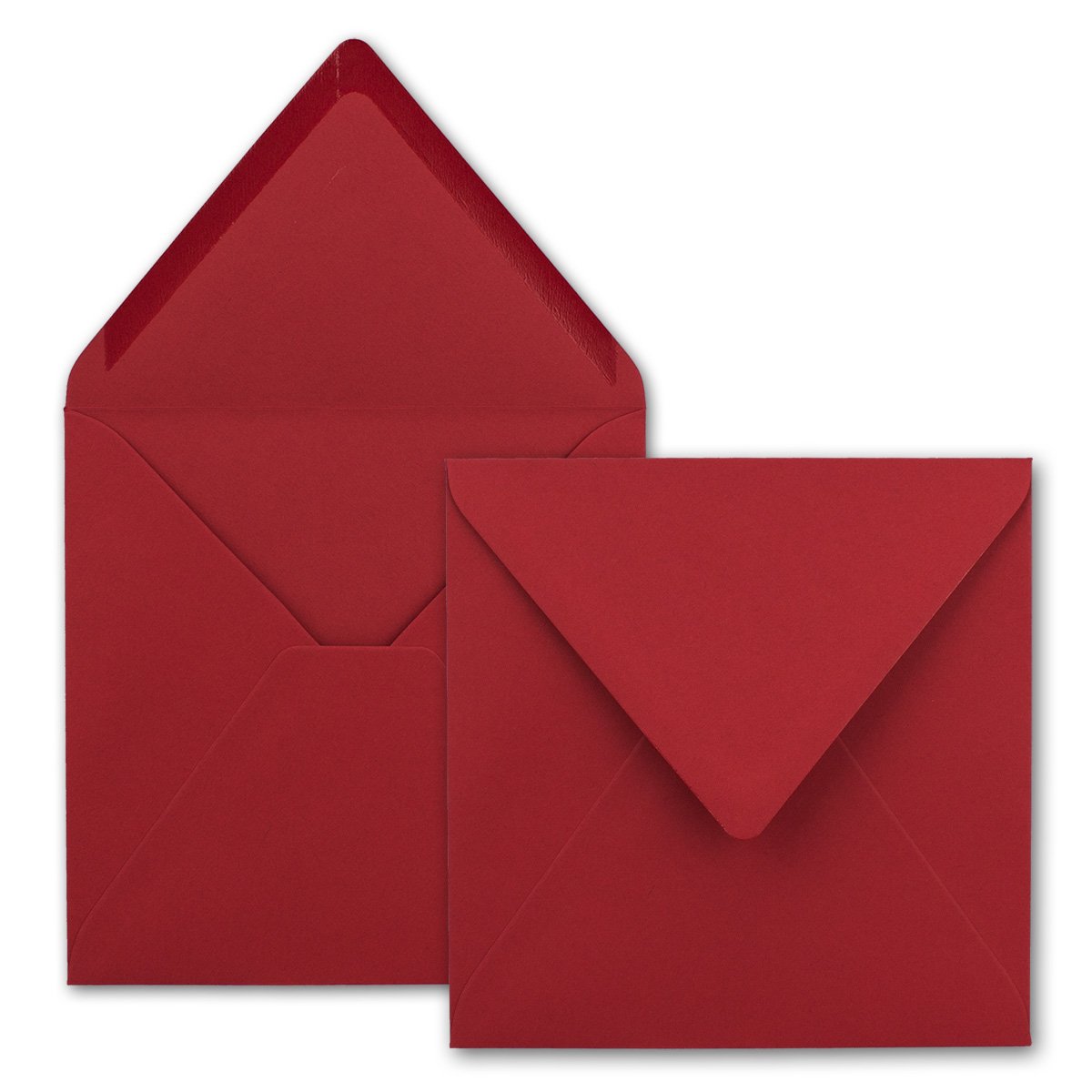 50x Square Envelopes/Red Rose – Very Strong – 250 g/m², 158 x 158 mm, Wet Adhesive, Top Flap//from The Colourful Neuser.