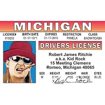 Amazon.com: Signs 4 Fun Parody Driver's License | Kid Rock ID ...