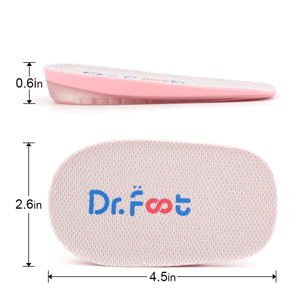 Dr. Foot\'s Height Increase Insoles, Heel Cushion Inserts, Heel Lift Inserts for Leg Length Discrepancies (0.6\