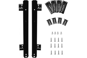 KINJOEK 2 PCS 14 Inch Under Desk Keyboard Tray Rails Slides, Adjustable Height Heavy Duty Ball Bearing Keyboard Mount Track, 