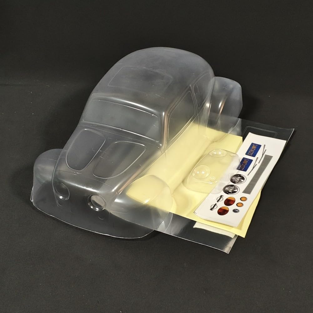 Photo 1 of SANTAIZI 1/10 Scale Beetle Clear Body Shell Replacement for MT and Short Course Car Width 260mm with Decal Sheet