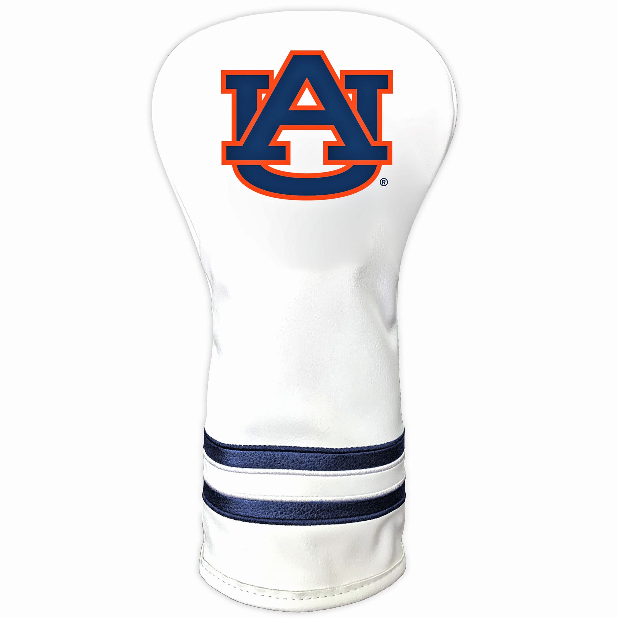 Team Golf NCAA Auburn University Tigers White Vintage Driver Head Cover White Vintage Driver Golf Club Headcover, Form Fitting Design, Retro Design