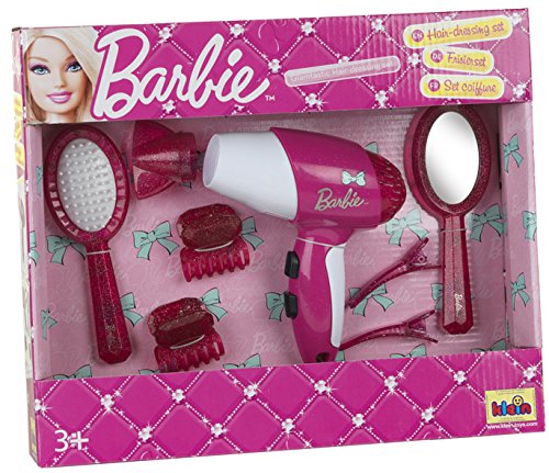Theo Klein 5790 Barbie Frisier-Set I Zubehör und Accessoires im Barbie-Look I Inkl. Kinder-Föhn mit Kaltluftfunktion I Spielzeug für Kinder ab 3 Jahren – Bild 3