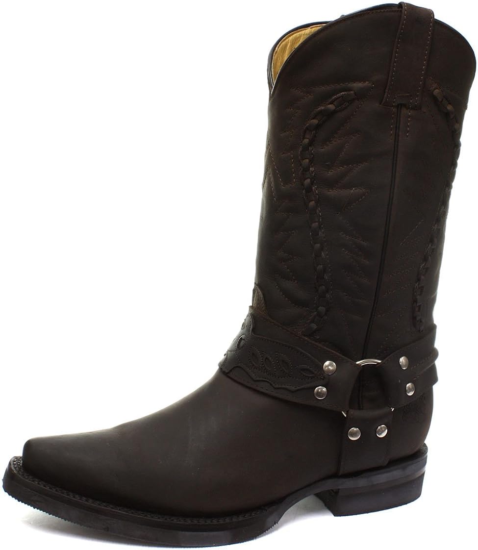 Grinders Galveston Brown Mens Cowboy Biker Boots Amazon.co.uk Shoes