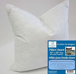 Amazon.com: 22" x 22" 51oz. Pillow Insert: 90/10 White ...