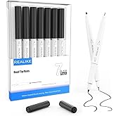REALIKE Dual Tip Pens Compatible with Cricut Maker 3/Maker 4/Maker/Explore 3/4/Air 2/Air, Black Pens Set of 7 Pack Dual Tip Marker Fine Point Pen Writing Drawing (0.4 Tip &amp; 1.0 Tip)