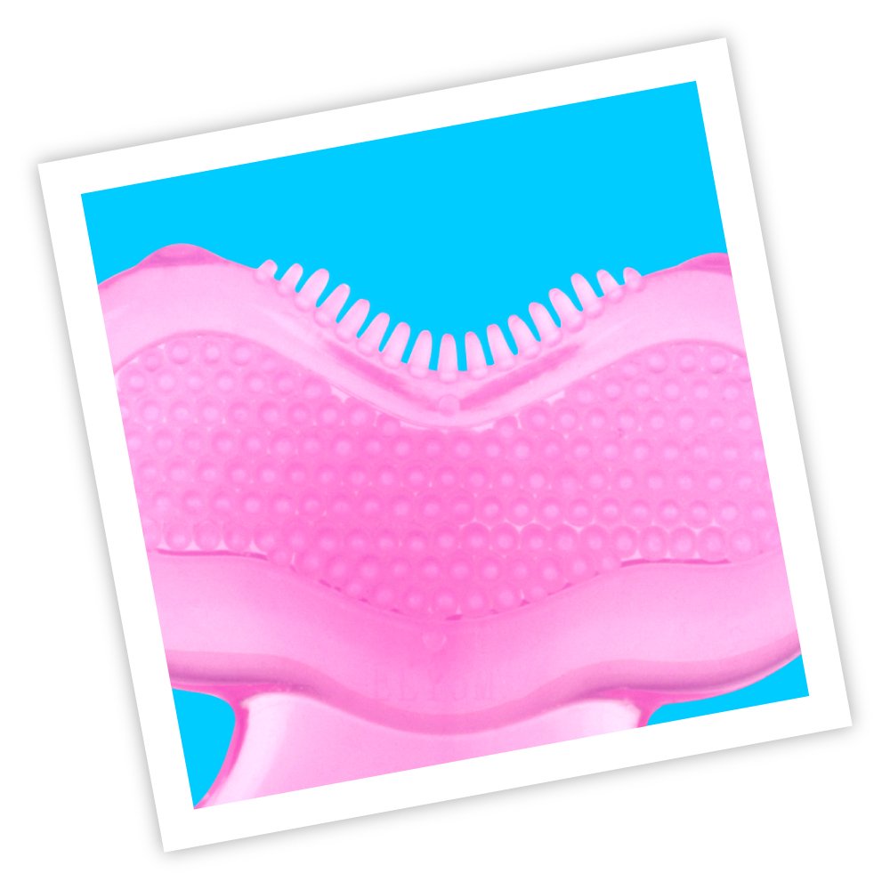Nuby Silicone Teethe-eez Teether with Bristles, Includes Hygienic Case, Pink : Baby