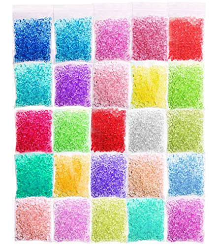 Korlon 25 Pack Slime Fishbowl Beads, 10.5 Oz Crunchy Slime Beads Slushie Beads for Homemade Slime, DIY Craft, Doll Filling, Plastic Beads for Crafts (25 Color)