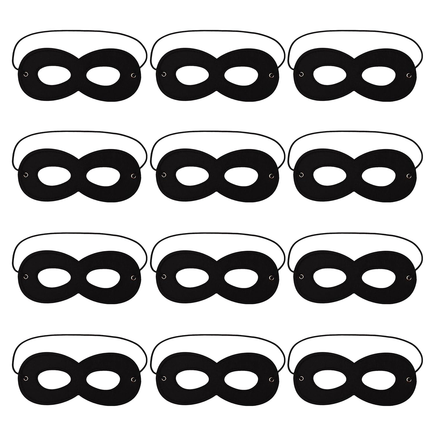 JNAWA Eye Mask Black Felt Bandit Superhero Elastic Strap Eye Mask for Halloween Cosplay Accessory Party Decoration (12)