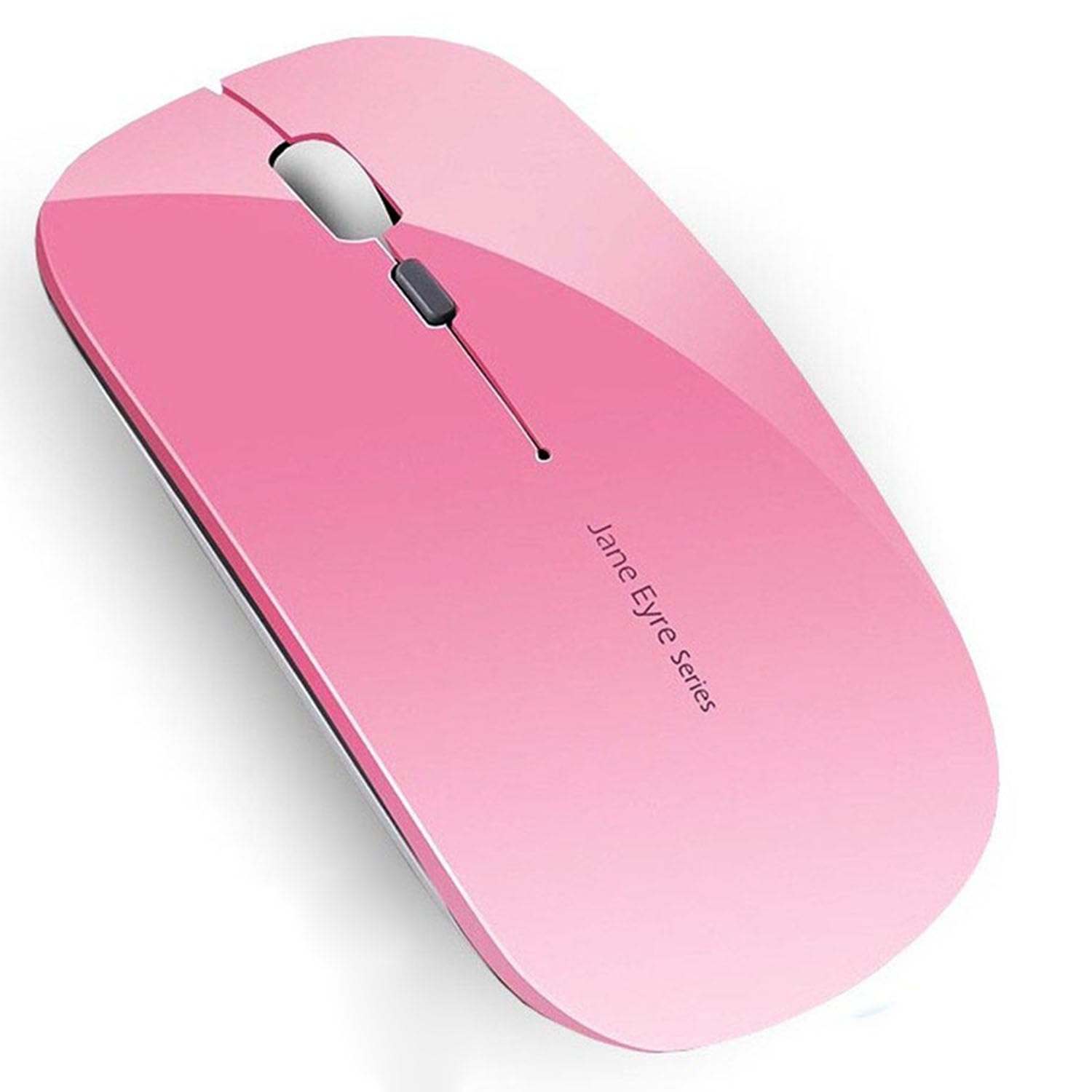 Uiosmuph Q5 Wireless Mouse, 2.4GHz Slim Portable Wireless Mouse for Laptop, Rechargeable Ergonomic Computer Mouse with USB Receiver for Mac PC Notebook Macbook Chromebook, Pink