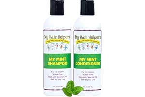 MY HAIR HELPERS NATURAL LICE REMOVAL My Hair Helpers Anti Lice Prevention Shampoo and Conditioner Set for Kids, Mint, Neem, Rosemary, Daily Defense, Works on 1-2 Children, 8 Ounces Each