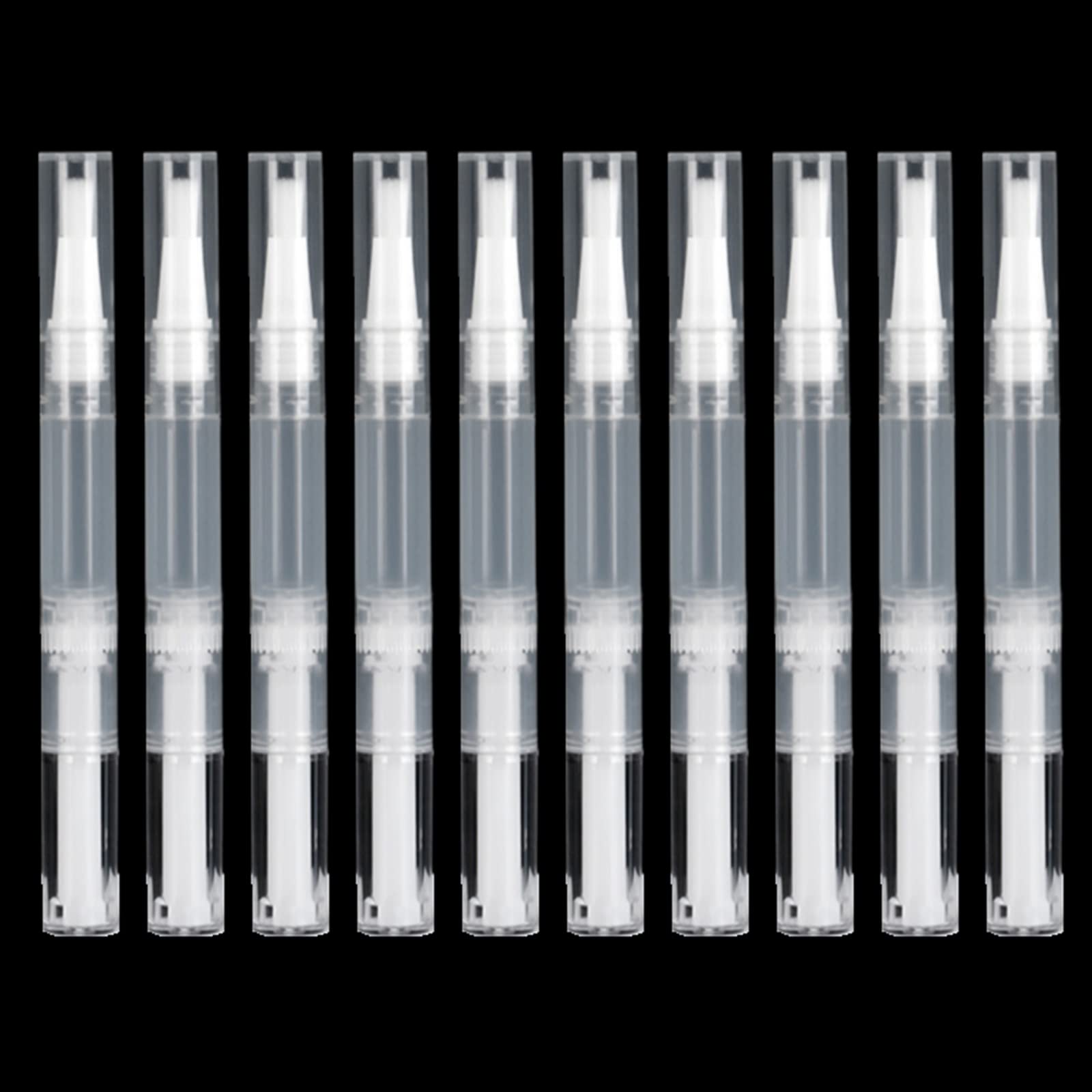 ZHIYE 20pcs Transparent Twist Pens, 3ml Nail Oil Pen with Brush Tip, Empty Cuticle Oil Pen Cosmetic Container Applicators for Lip gloss, Nail Polish, Eyelash Growth Liquid etc