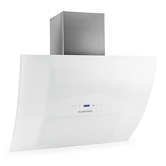 Klarstein RGL-90WH • Wandabzugshaube • Dunstabzugshaube • Ablufthaube • Auf Umluft Umrüstbar • 198 W • LED-Beleuchtung • Glas