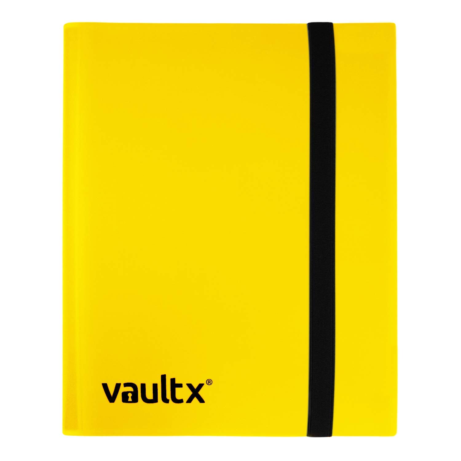 Vault X 4 Pocket Trading Card Strap Binder, 160 cards, Standard, 20 Side-Loading Pages, Folder for Collectible Card Games, Sports, TCG (Yellow)