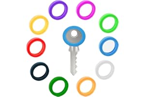 Qancekoo 10 PCS Key Colour Caps Flexible Round Key Identifier Cover for Office House