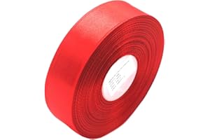 SWTOOL 1" Single Face Satin Ribbon 50 Yards Roll for Wedding Details, Sewing Projects, Gift Wrapping, Invitation Embellishments and Crafting Projects Etc (Red)