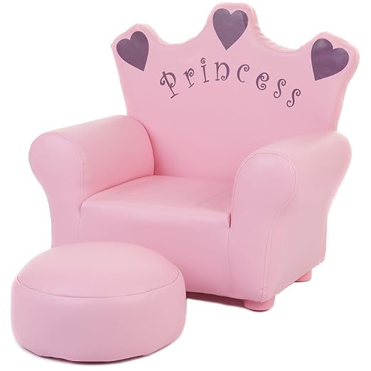 Kids' Pink Princess Chair with Ottoman Amazon.co.uk Toys & Games