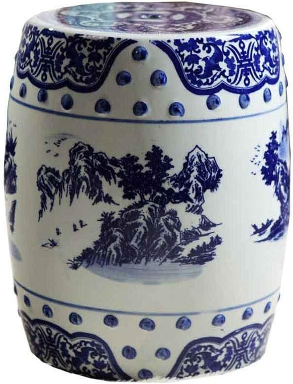 YZjk Shoe Stool Hand-Painted Ceramic Drum Stool Antique Blue-and-White Garden Stool Ceramic Furniture Balcony Courtyard Pavilion Sitting Stool