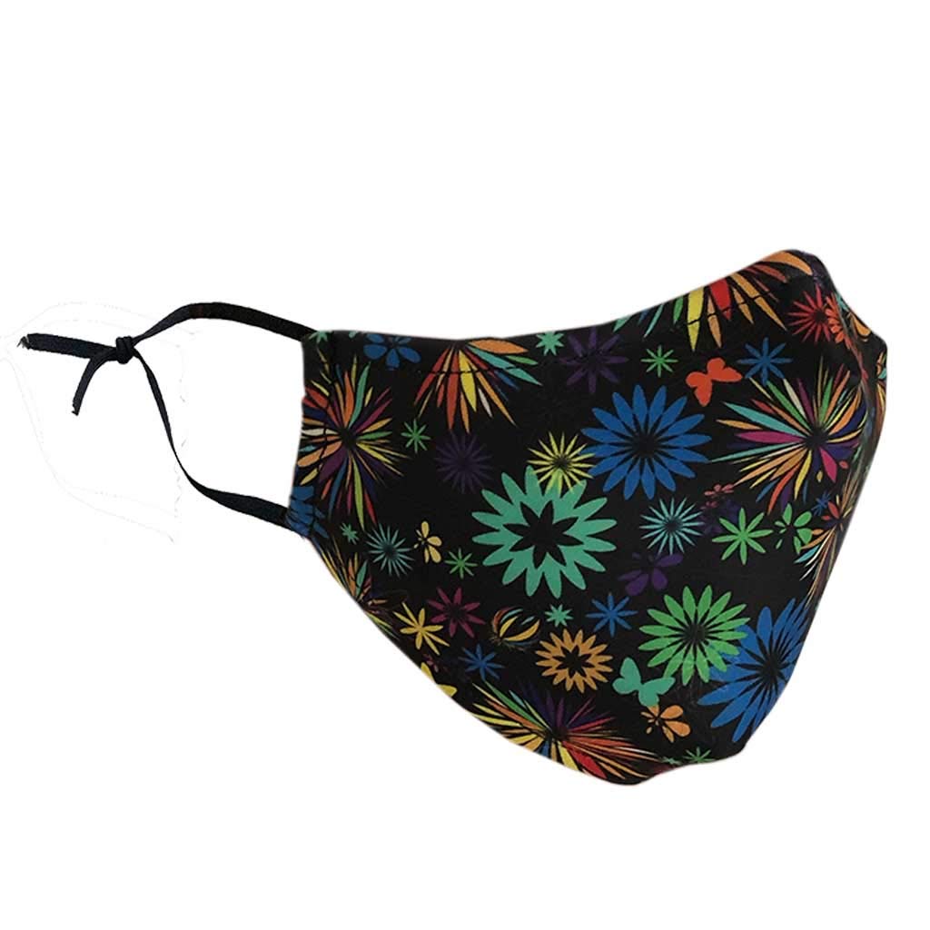 Delfina Stay Safe Reusable Face Mask Protection Washable Mouth & Nose Shield Breathable Anti Smoke Pollution Bike Motorcycle Sport (Stylized Flowers)