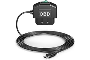 Dash Cam OBD Hardwire Kit USB Type C Power Cable for Dashcam 12-24V to 5V 3A with Low Voltage Protection 24-Hour Parking ACC 