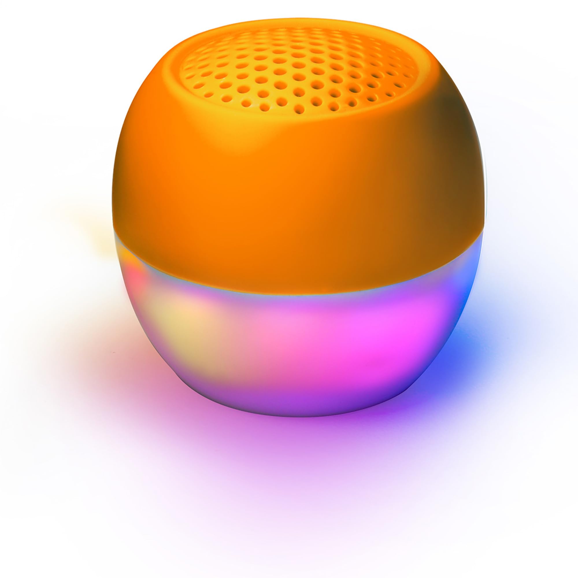 Boompods Soundflare Mini Bluetooth Speaker with Syncing Light Show - Portable IPX6 Waterproof Shower Speaker, 5 Hr Playtime, Made from Ocean-Bound Plastic, Wireless Music & Selfie Control, Orange