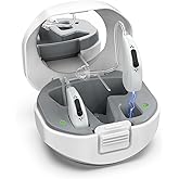 Lentorgi Rechargeable Hearing Aids for Seniors with Noise Reduction, BTE Hearing Aids for People with Mild Moderate Severe Hearing Loss, Dual Microphones, Comfortable Fit - Gray