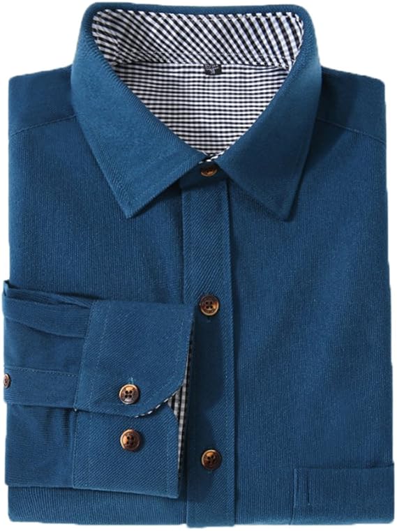 Amazon S Flavor シャツ メンズ 長袖シャツ 長袖 ウエスタンシャツ コーデュロイ 秋物 冬服 メンズファッションブルー M 服 ファッション小物 通販