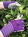 Gardening Gloves Women, 4 Pairs, Hypoallergenic, Nitrile Coated Garden Gloves Protect Against Cuts and Dirt, Breathable, Stretchable Nylon, Blue and Purple, Best for Garden, Household or Auto