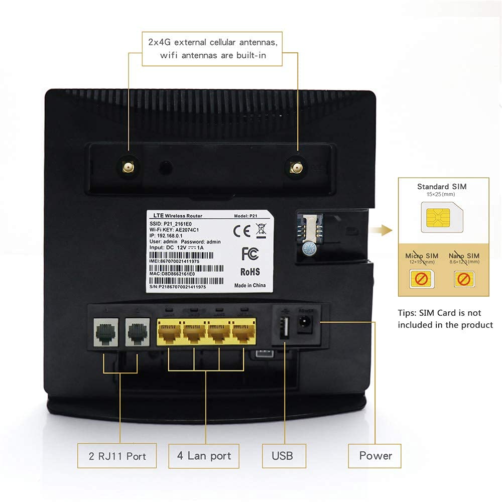 Mua Yeacomm 4G LTE CPE Router with Sim Card Slot, 4G Wi-Fi Router with ...