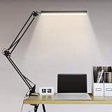 BIENSER LED Desk Lamp with Clamp Swing Arm 3 Color Modes 10 Brightness Levels