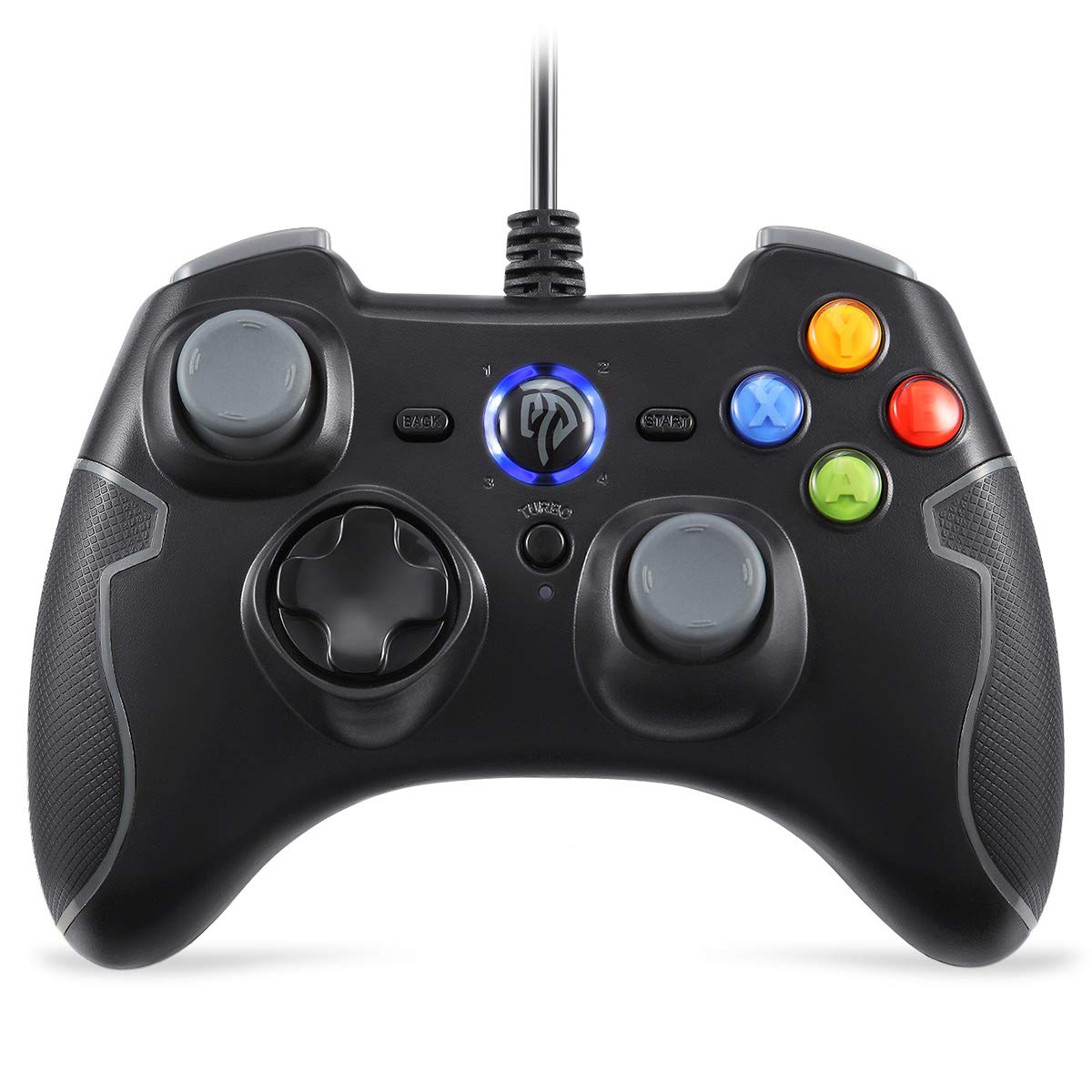 Wired Gaming Controller Easysmx Pc Game Controller Joystick With Dual Vibration Turbo And Trigger Buttons For Windows Android Ps3 Tv Box Grey
