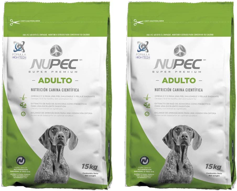 Nupec Croquetas para Perros Adulto, Sabor a Carne, 30 kg (Two Pack 15 kg) Mascotas