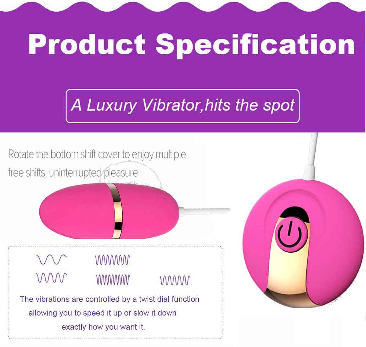 8 Frequency Remote Waterproof Silicone Love Egg Computer Compact Silent Force-Vibrat Portablefor Man and Couple (Pink)