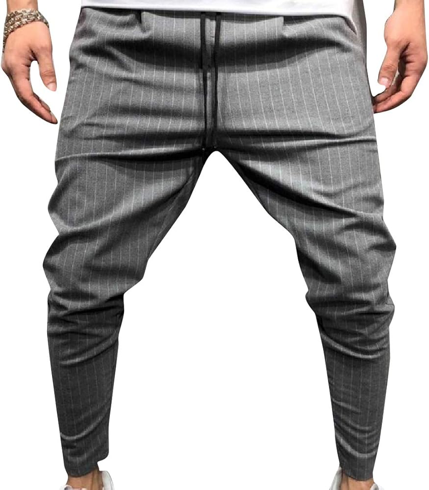 pinstripe casual trousers mens